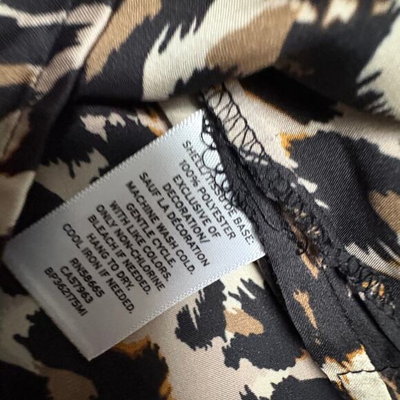 Leopard Print Lace Trim Cami Top XS – Satin Slip Tank Y2K Style Mobwife Vixen - Picture 3 of 6